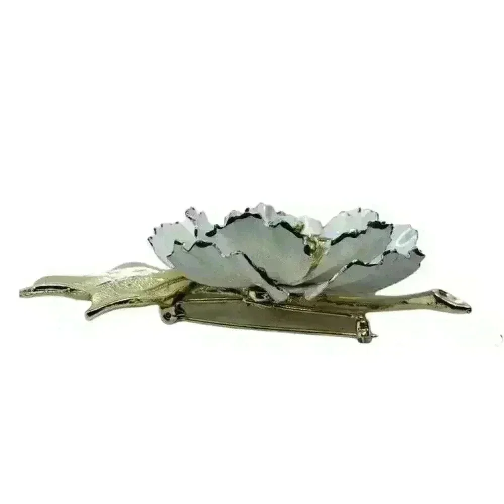 Vintage Coro Signed Brooch Flower Ruffle Iridescent Petals & AB Rhinestones RARE - Picture 6 of 8
